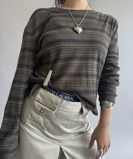 【USED】 Lauren Ralph Lauren Border Knit Top / 260905-024