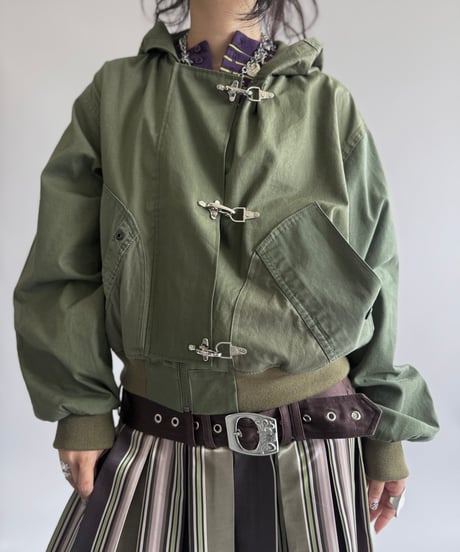 【RE;CIRCLE】RE U.S Military Rebuild Hooded Fireman Jacket Khaki / 260226-017