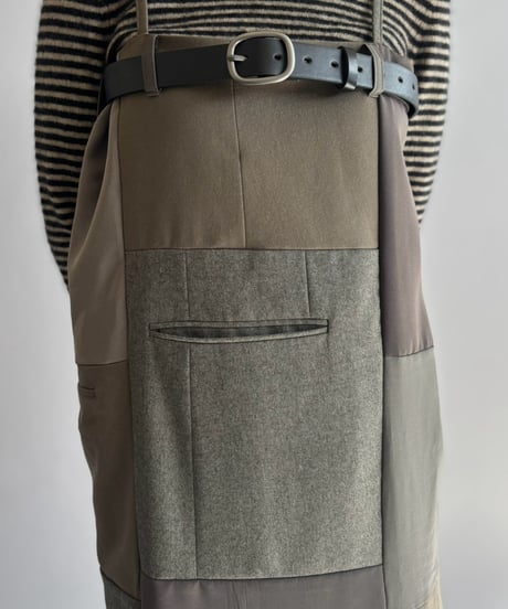 【Chinatsu Aoyama】 Suit Patchwork Camisole Long One-Piece /  2601022-049