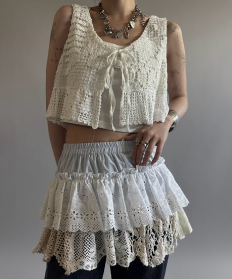 【RE;CIRCLE】  RE Crochet Short vest / 260810-035