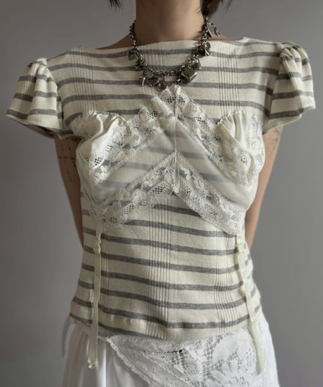 【Chinatsu Aoyama】 RE Border T-Shirt / 260716-027