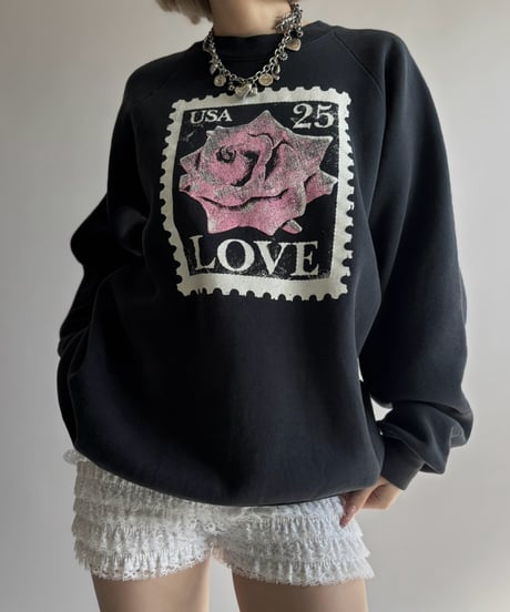 【USED】 80's Fruit Of The Room Stamp Print Sweat / 261024-022