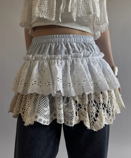 【RE;CIRCLE】  RE Crochet Mini Skirt / 260810-036