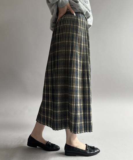 【USED】 Check Pattern Pleats Skirt / 261031-014