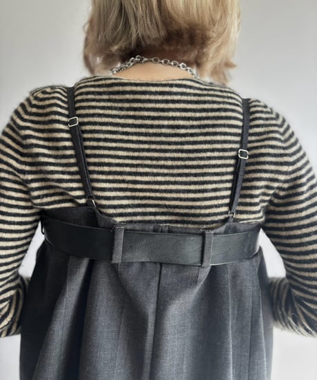 【Chinatsu Aoyama】 Suit Patchwork Camisole Mini One-Piece /  2601022-050