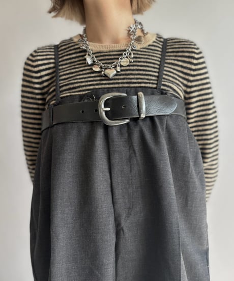 【Chinatsu Aoyama】 Suit Patchwork Camisole Mini One-Piece /  2601022-050