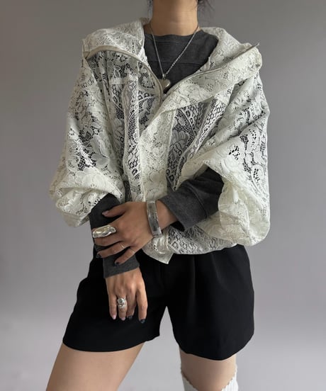 【RE;CIRCLE】RE Lace Hooded Jacket / 260914-006