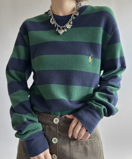 【USED】 Polo Ralph Lauren Striped Thermal L/S Tee / 261017-016