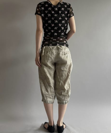 【USED】 SANDY LIANG Flower Pattern S/S Sheer Top / 260815-009