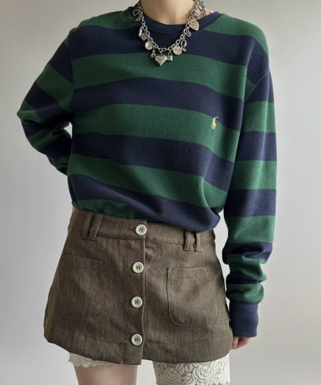 【USED】 Polo Ralph Lauren Striped Thermal L/S Tee / 261017-016