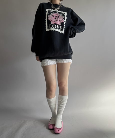 【USED】 80's Fruit Of The Room Stamp Print Sweat / 261024-022