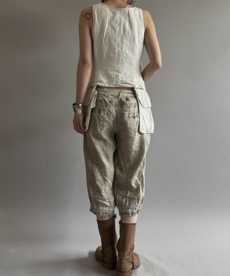 【USED】 DINNA SOLIMAN Design Linen Vest / 260815-010