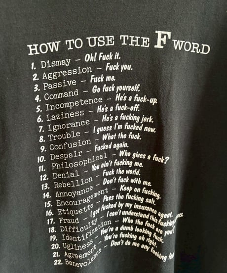 【USED】 Made in USA  Fuck Word T-Shirt/ 260711-003