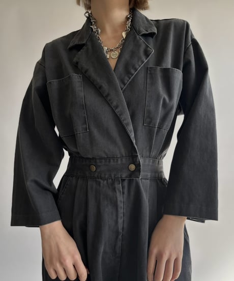 【USED】 Two-Tuck Cotton Jump Suit / 261024-011