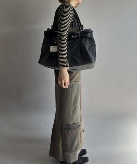 【Chinatsu Aoyama】 Suit Patchwork Camisole Long One-Piece /  2601022-049