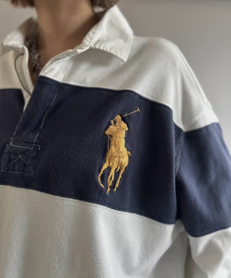 【USED】 90's Polo Ralph Lauren Striped Rugby Shirt / 261003-016