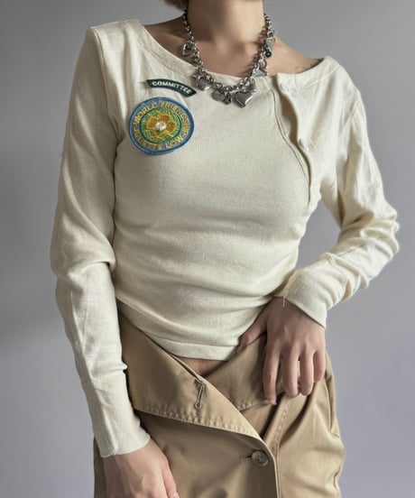 【RE;CIRCLE】 RE Under Wear Boat Neck Shirt  / 261015-022