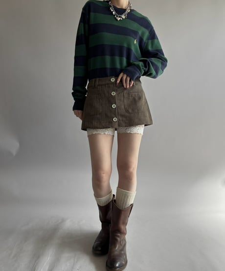 【USED】 Polo Ralph Lauren Striped Thermal L/S Tee / 261017-016
