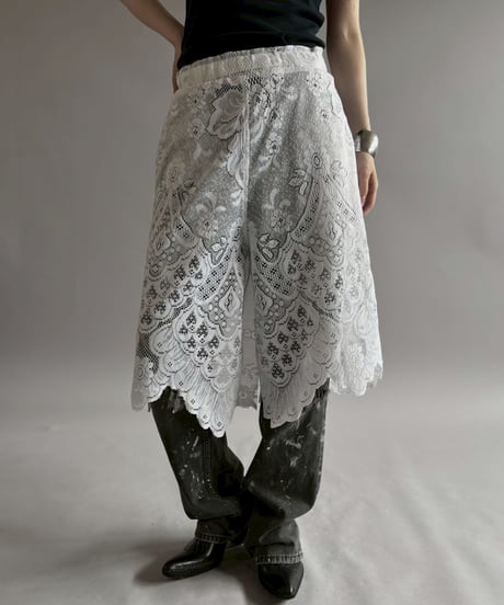 【RE;CIRCLE】 RE Crochet Lace Wide Half Pants / 260709-009