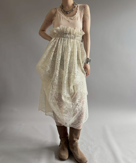 【RE;CIRCLE】RE Crochet Camisole＋Lace One-Piece / 260709-006