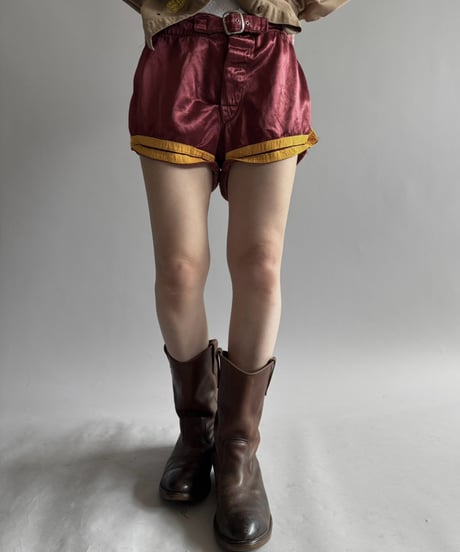 【USED】 30~40's Vintage Satin Sports Short Pants / 260926-015
