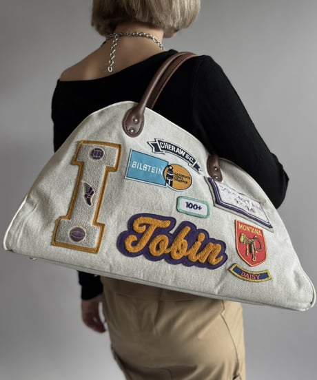 【RE;CIRCLE】 RE French Bedcover Boston Bag Wappen Ivory /261015-040