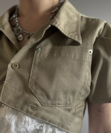 【Chinatsu Aoyama】 RE Makers Shirt Khaki / 260813-017