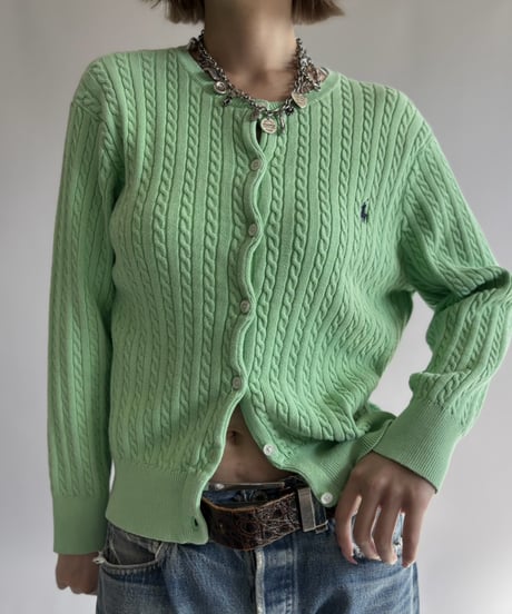 【USED】 Ralph Lauren Sport Cotton Knit Cardigan  / 261017-023