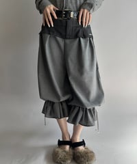 【Chinatsu Aoyama】 Suit Frill Wide Pants  /  2601022-044