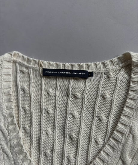 【USED】 Ralph Lauren Sport Cotton V-Neck Knit  / 261017-022