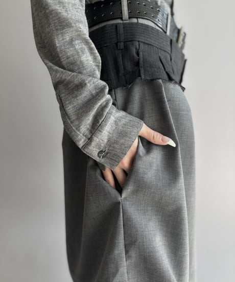【Chinatsu Aoyama】 Suit Frill Wide Pants  /  2601022-044