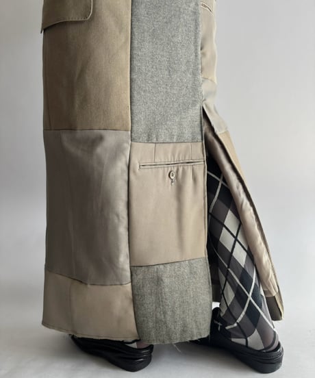 【Chinatsu Aoyama】 Suit Patchwork Camisole Long One-Piece /  2601022-049