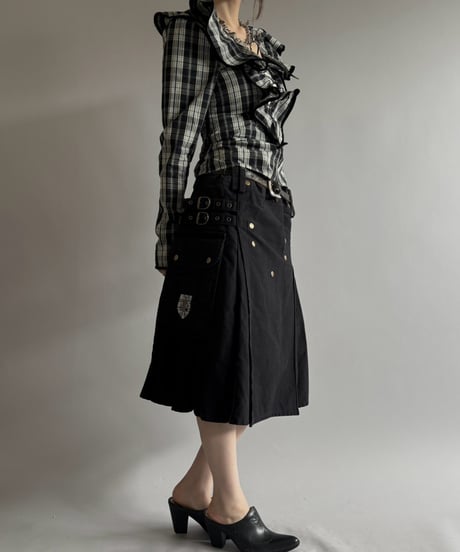 【USED】 GANNI Madras Check Lace Blouse / 260919-009
