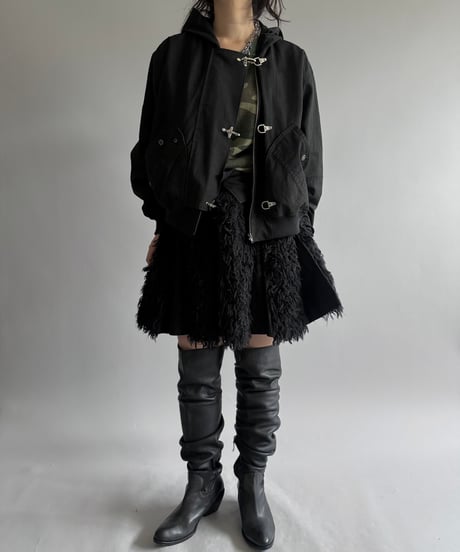 【RE;CIRCLE】RE U.S Military Rebuild Hooded Fireman Jacket Black / 260226-018