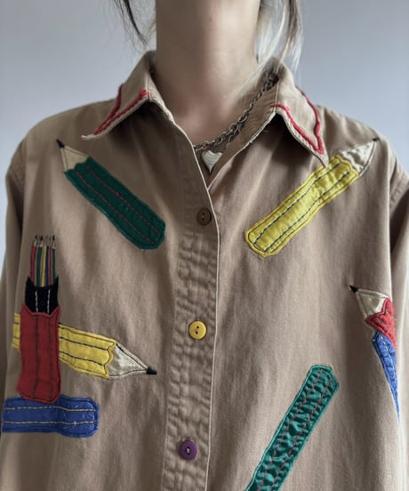 【USED】 Pencil Embroidered Shirt  / 260926-014