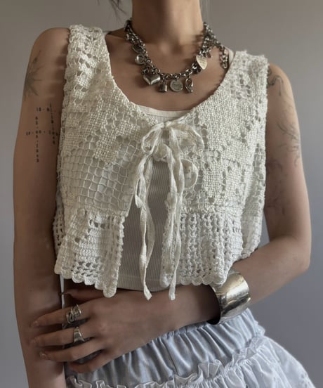 【RE;CIRCLE】  RE Crochet Short vest / 260810-035