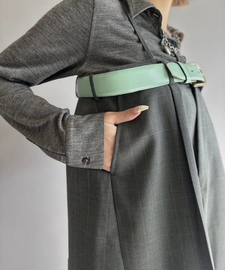 【Chinatsu Aoyama】 Suit Patchwork Camisole Mini One-Piece /  2601022-045
