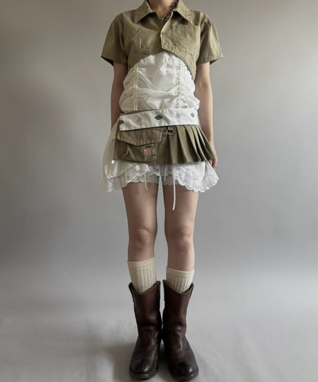 【Chinatsu Aoyama】 RE Makers Shirt Khaki / 260813-018