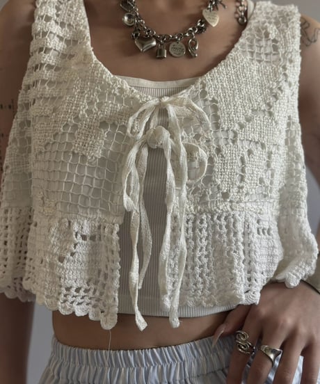 【RE;CIRCLE】  RE Crochet Short vest / 260810-035