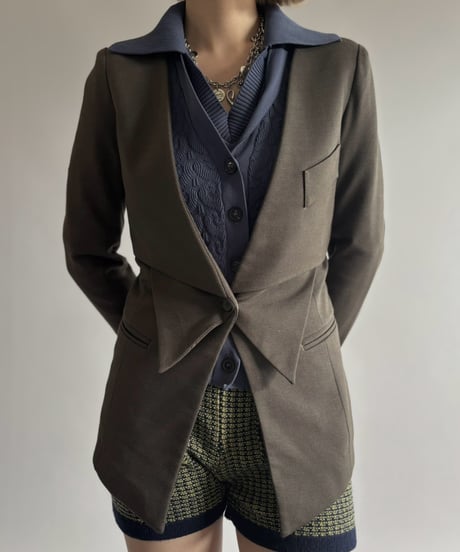 【USED】 Design Collarless Tailored Jacket   / 261010-026