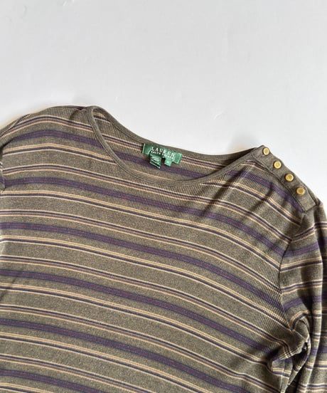 【USED】 Lauren Ralph Lauren Border Knit Top / 260905-024