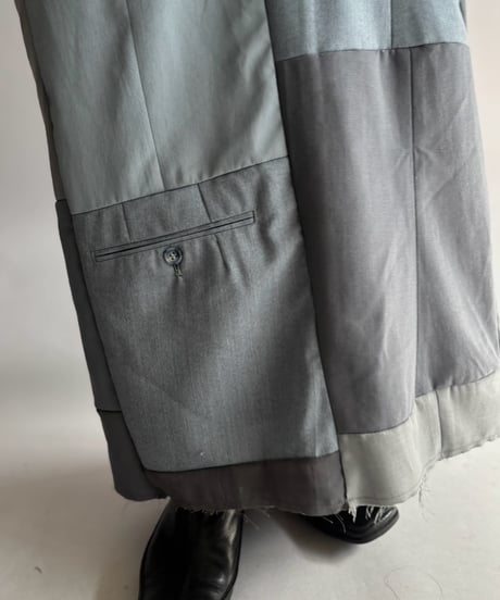 【Chinatsu Aoyama】 Suit Patchwork Camisole Long One-Piece /  2601022-046
