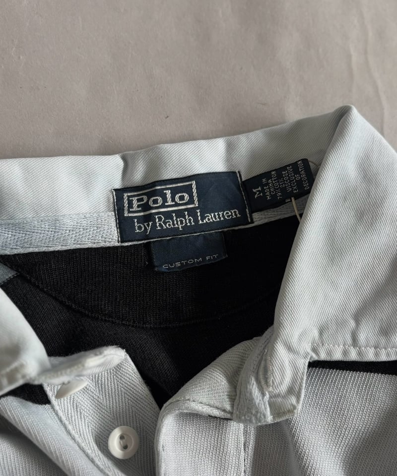 USED】 90's Polo Ralph Lauren Striped Rugby Shi