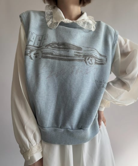 【USED】 80's Classic Car Print N/S Sweat / 261024-012