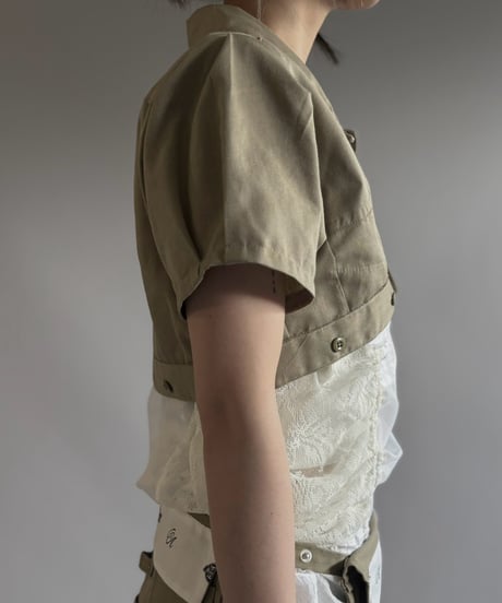 【Chinatsu Aoyama】 RE Makers Shirt Khaki / 260813-017