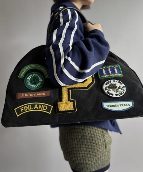 【RE;CIRCLE】 RE French Bedcover Boston Bag Wappen Black /261015-045
