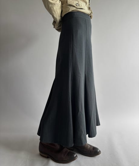 【USED】 Woven Stripe Flare Skirt /261010-029