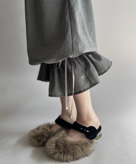 【Chinatsu Aoyama】 Suit Frill Wide Pants  /  2601022-044