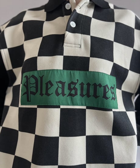 【USED】 PLEASURES Checker Flag Polo Shirt / 261003-020