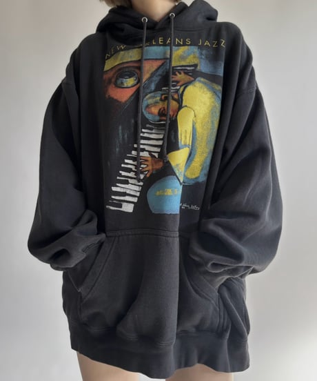 【USED】 Year 1994 Jazz Art Print Hoodie / 261024-020